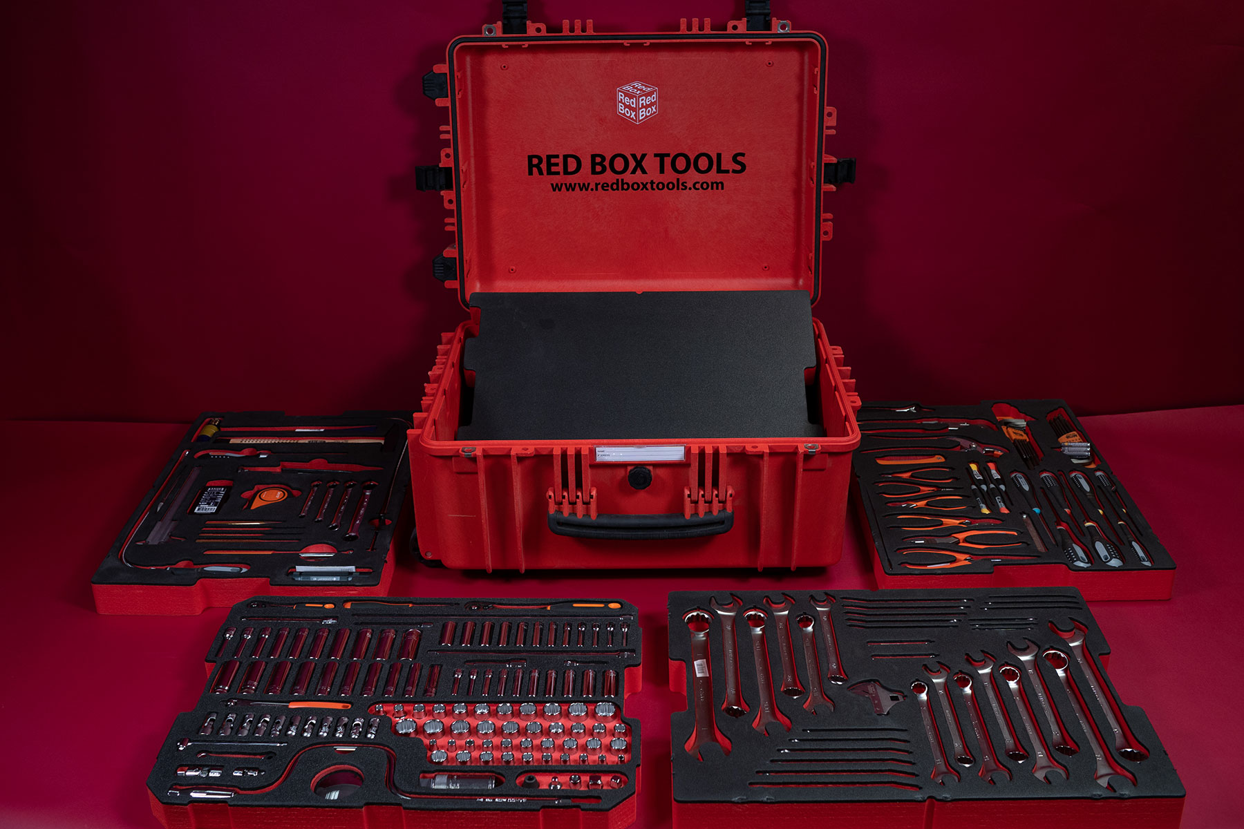 Helibox Trolley Case and - with Tools spare Box RBI8000ST® Tools - foam Red