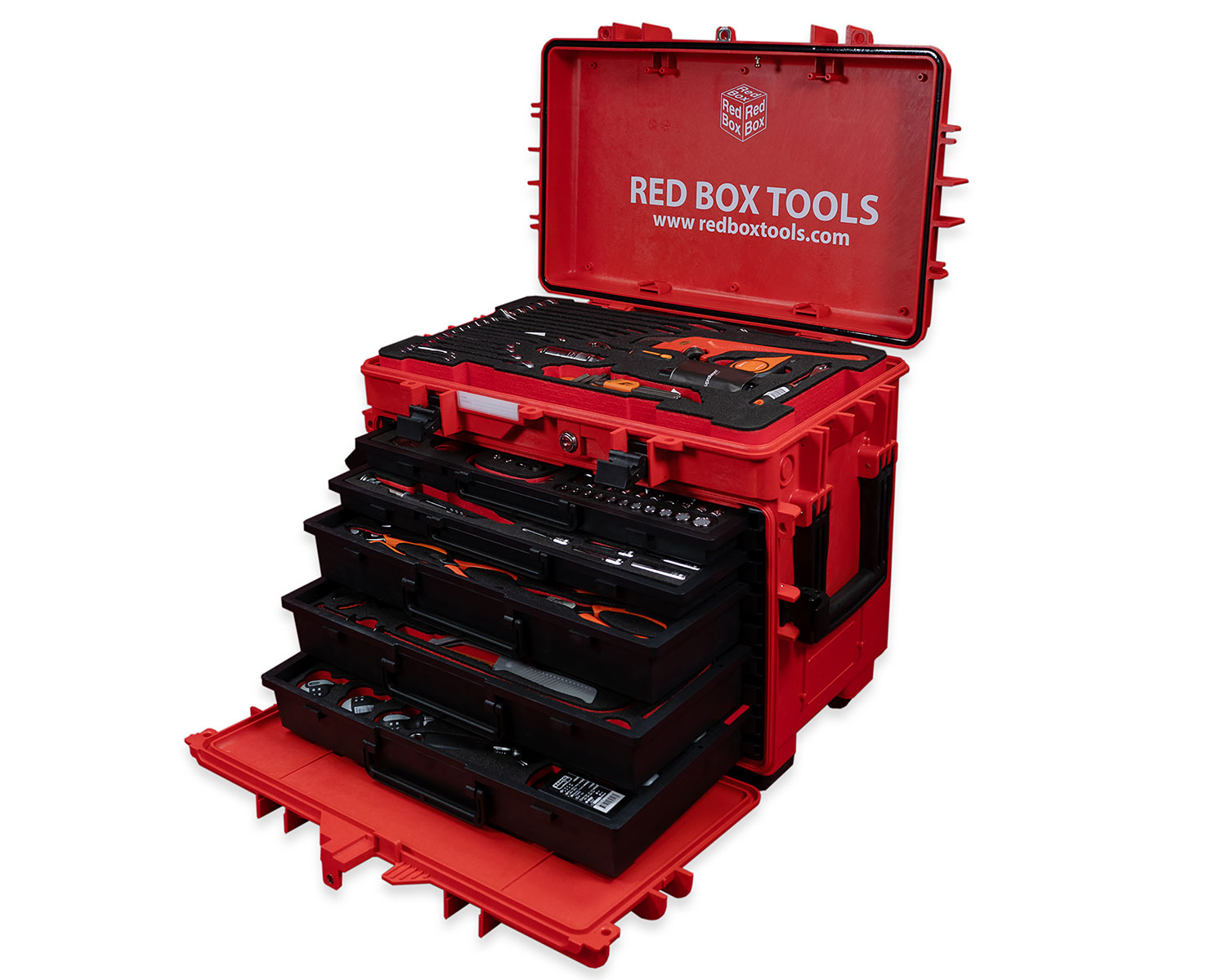 Organizer Tool Drawer 15 x 10 Wrench Holder Red Black Foam w 4 extra  pockets